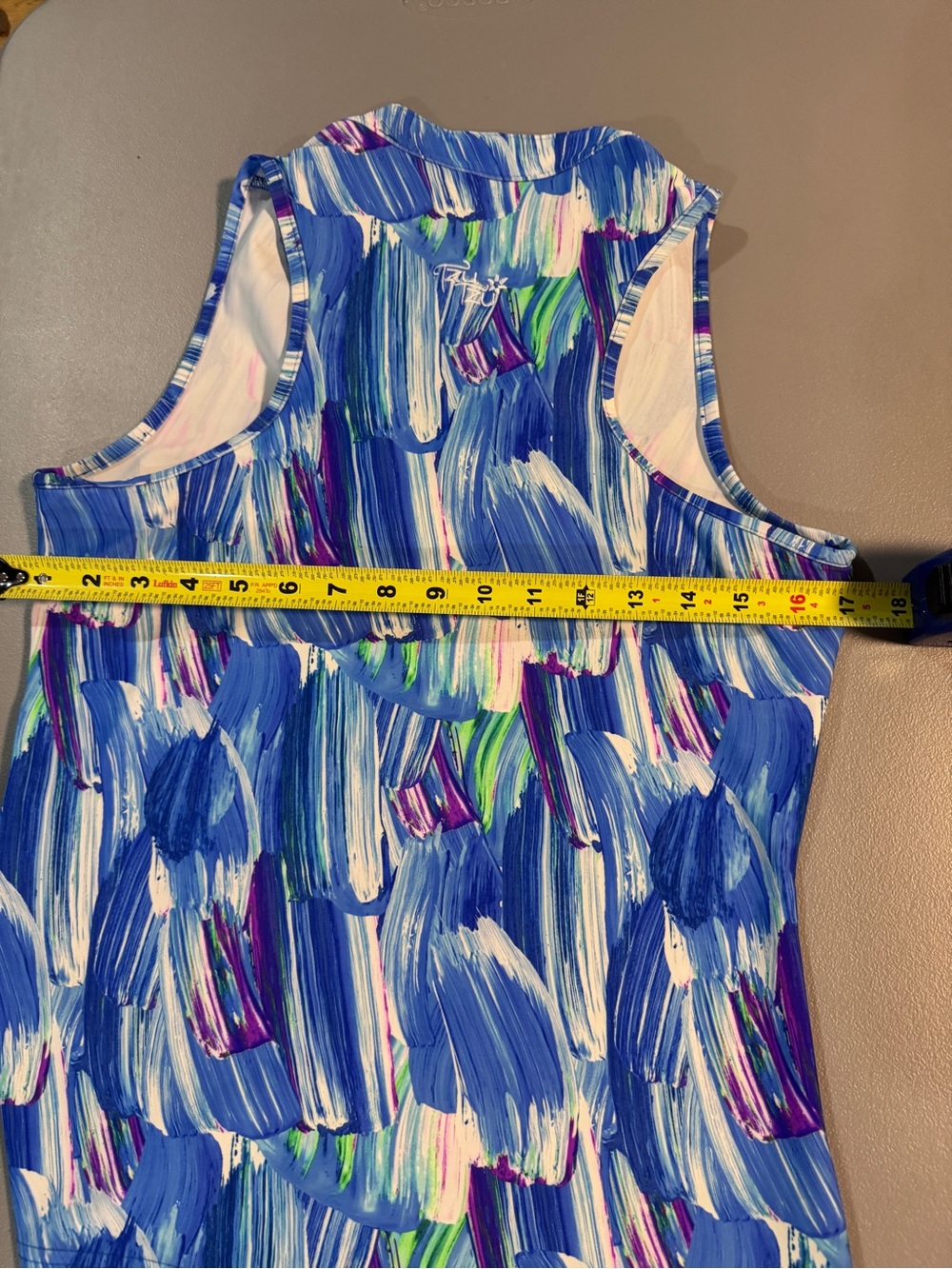 Tzu Tzu Blue Multi-Brushstroke Sleeveless top 0061 - Picture 4 of 4